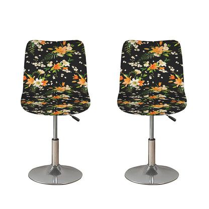 Spring Lily Flowers Pattern Print Bar Stool Covers