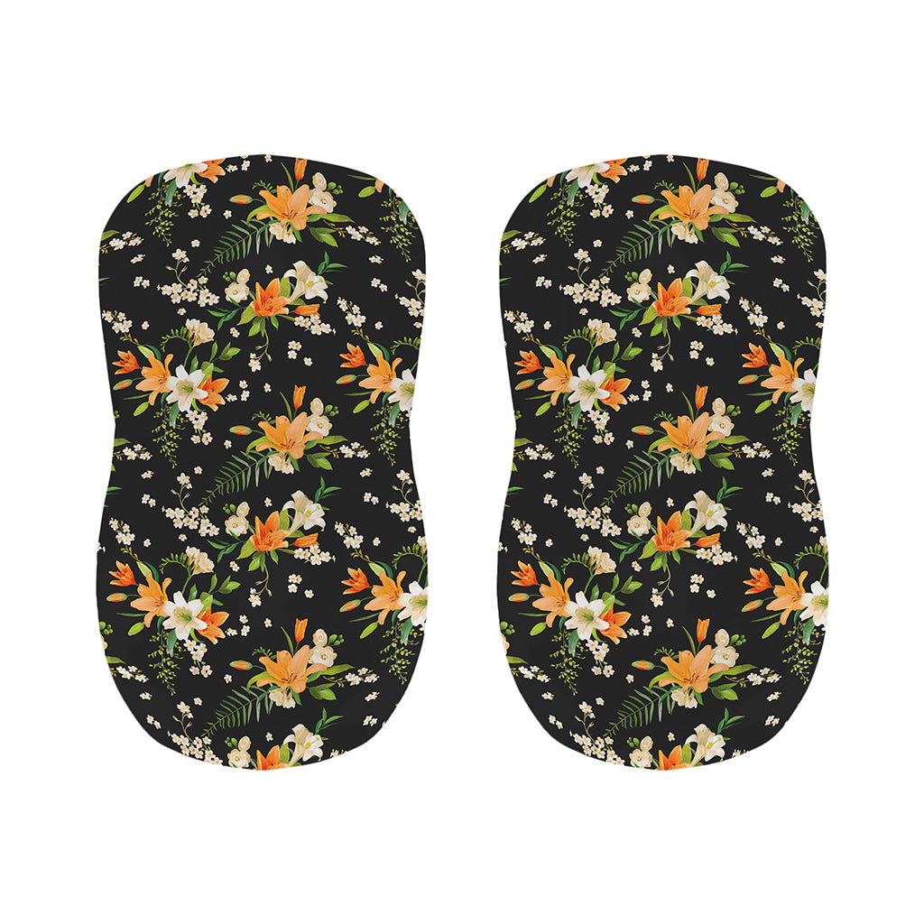 Spring Lily Flowers Pattern Print Bar Stool Covers