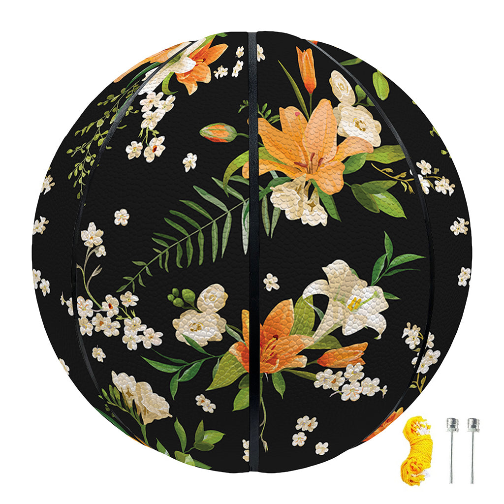 Spring Lily Flowers Pattern Print Basketball