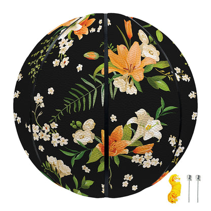 Spring Lily Flowers Pattern Print Basketball