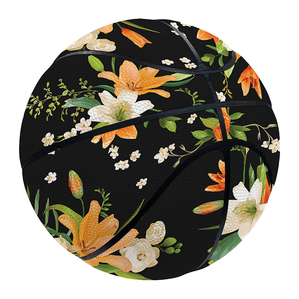 Spring Lily Flowers Pattern Print Basketball