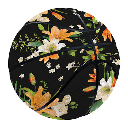 Spring Lily Flowers Pattern Print Basketball
