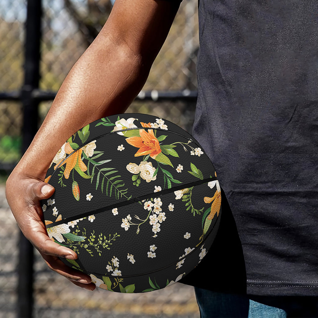 Spring Lily Flowers Pattern Print Basketball