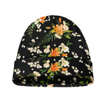 Spring Lily Flowers Pattern Print Beanie