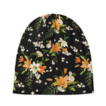 Spring Lily Flowers Pattern Print Beanie