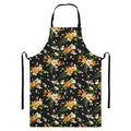 Spring Lily Flowers Pattern Print Bib Apron With Pocket