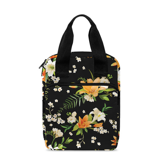 Spring Lily Flowers Pattern Print Bible Tote Bag