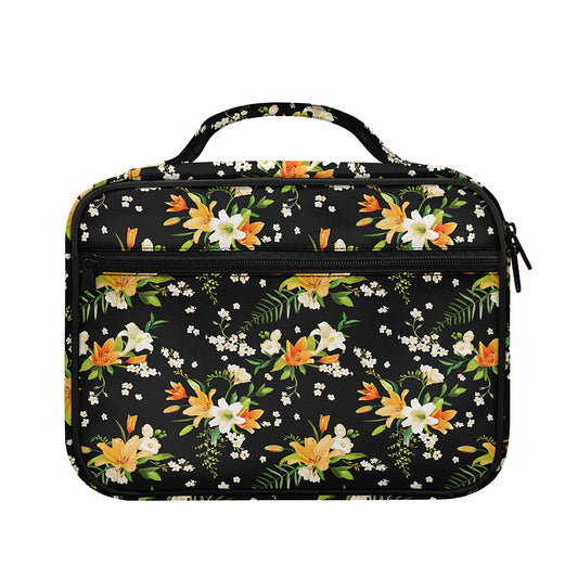 Spring Lily Flowers Pattern Print Briefcase Bible Bag