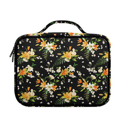 Spring Lily Flowers Pattern Print Briefcase Bible Bag