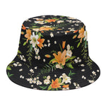Spring Lily Flowers Pattern Print Bucket Hat