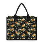 Spring Lily Flowers Pattern Print Canvas Tote Bag