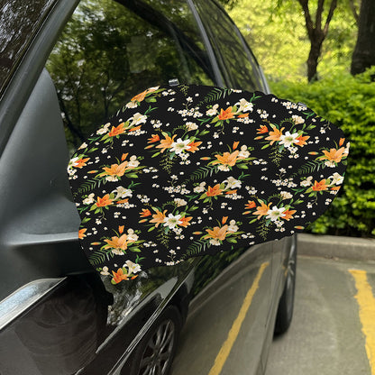 Spring Lily Flowers Pattern Print Car Side Mirror Covers