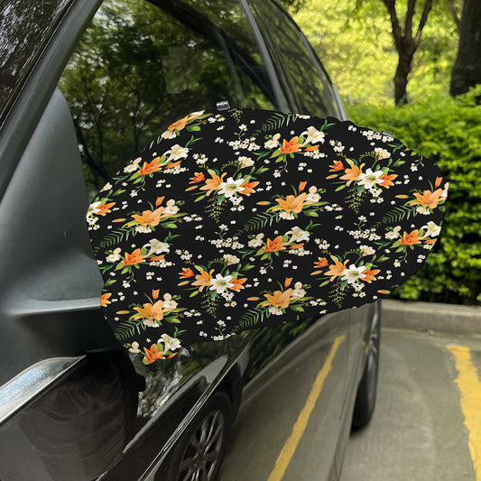 Spring Lily Flowers Pattern Print Car Side Mirror Covers