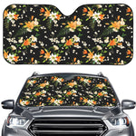 Spring Lily Flowers Pattern Print Car Windshield Sun Shade