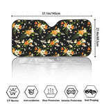 Spring Lily Flowers Pattern Print Car Windshield Sun Shade