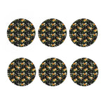 Spring Lily Flowers Pattern Print Coaster Set