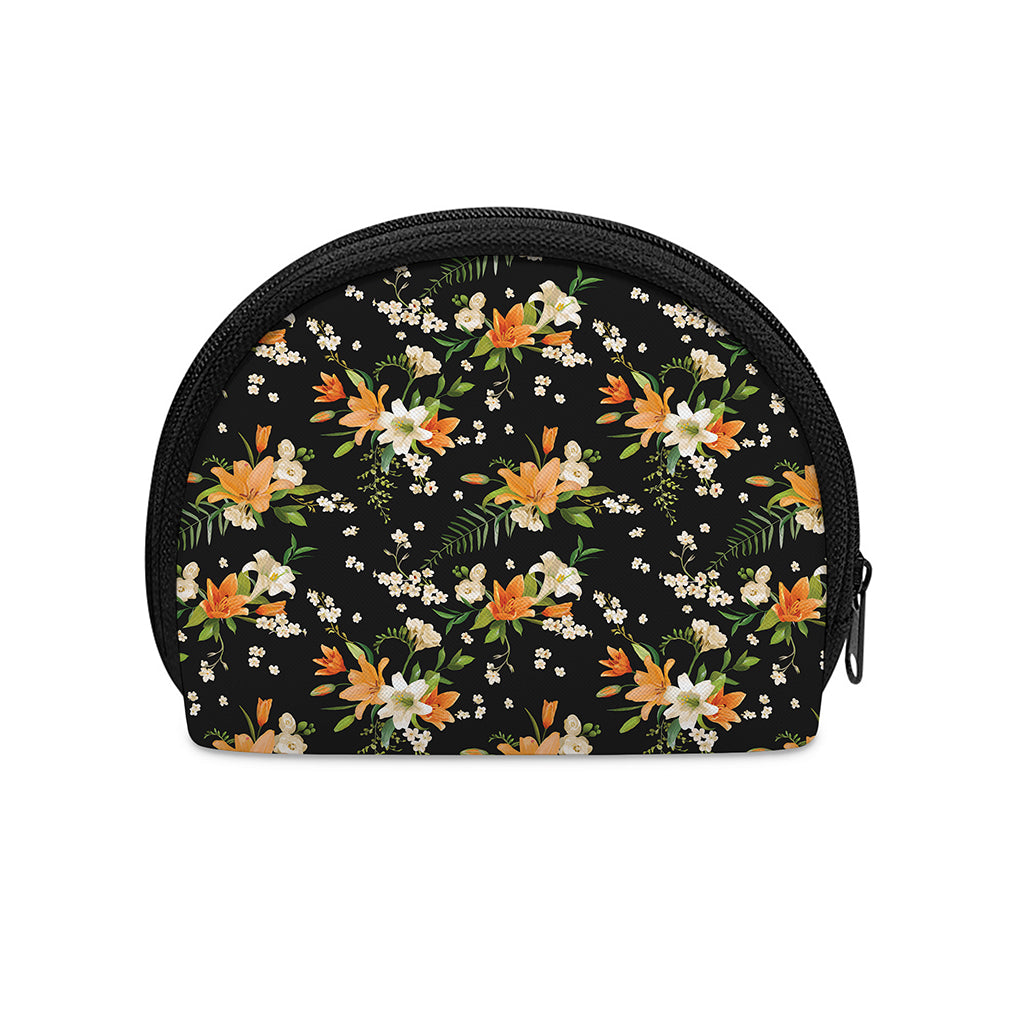 Spring Lily Flowers Pattern Print Coin Purse