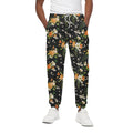 Spring Lily Flowers Pattern Print Cotton Sweatpants