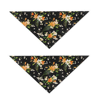 Spring Lily Flowers Pattern Print Dog Bandana