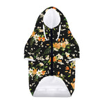 Spring Lily Flowers Pattern Print Dog Zip Up Hoodie