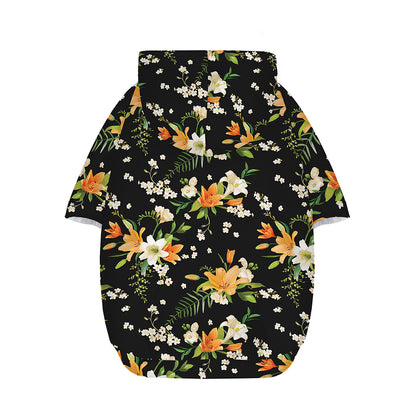 Spring Lily Flowers Pattern Print Dog Zip Up Hoodie