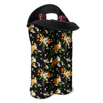 Spring Lily Flowers Pattern Print Double Neoprene Wine Tote