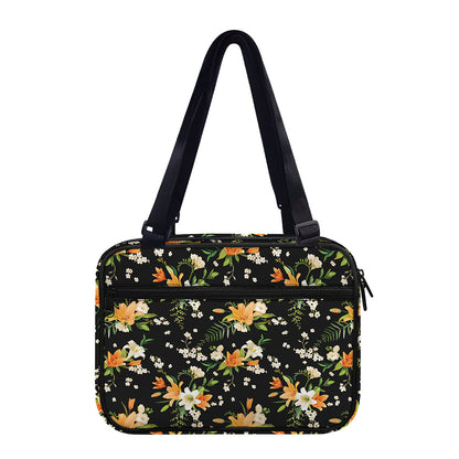 Spring Lily Flowers Pattern Print Double Strap Bible Bag