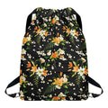 Spring Lily Flowers Pattern Print Drawstring Backpack