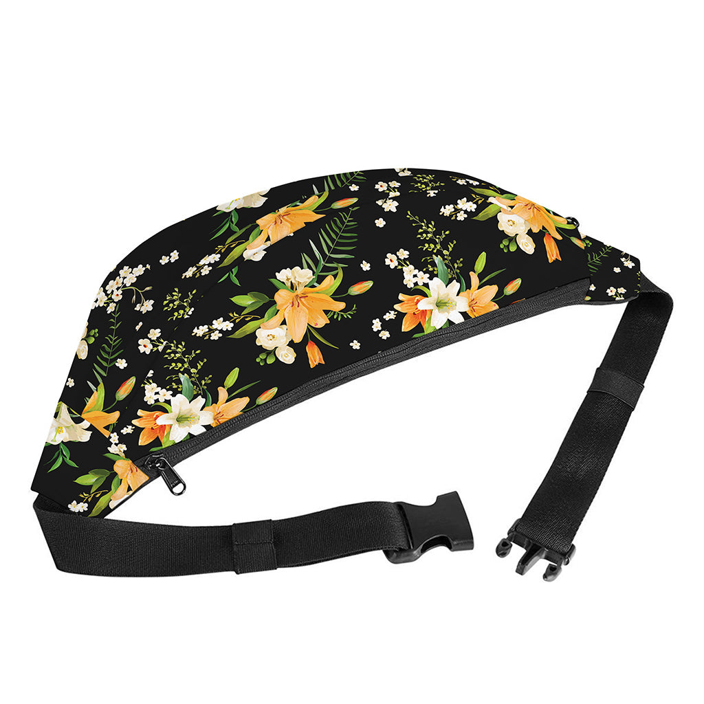 Spring Lily Flowers Pattern Print Fanny Pack