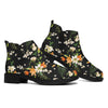 Spring Lily Flowers Pattern Print Flat Ankle Boots