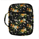 Spring Lily Flowers Pattern Print Front Pocket Bible Bag