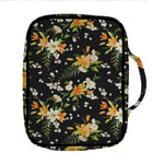 Spring Lily Flowers Pattern Print Front Pocket Bible Bag