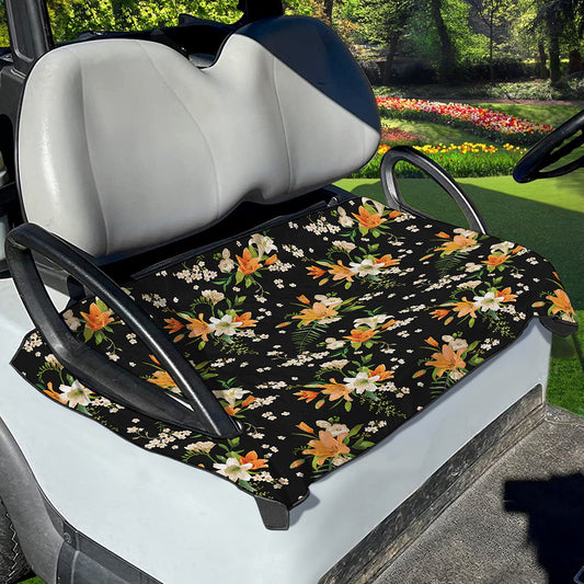 Spring Lily Flowers Pattern Print Golf Cart Seat Cover