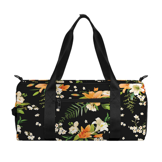Spring Lily Flowers Pattern Print Gym Bag