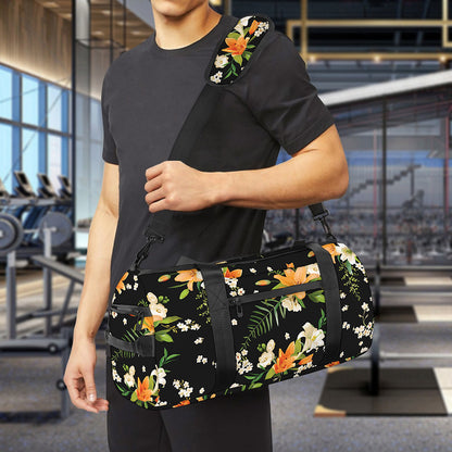 Spring Lily Flowers Pattern Print Gym Bag