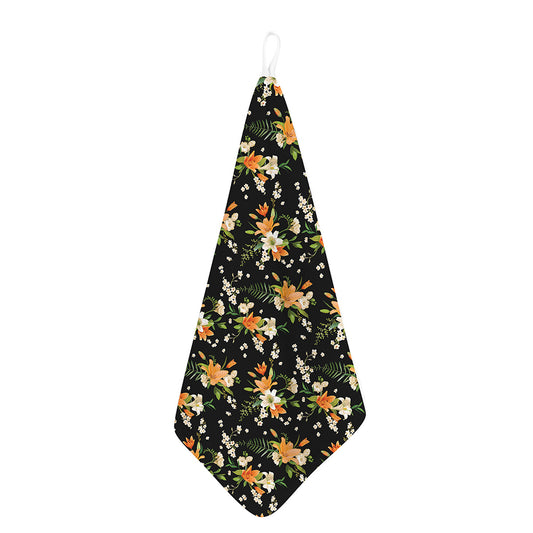 Spring Lily Flowers Pattern Print Hand Towel