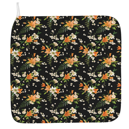 Spring Lily Flowers Pattern Print Hand Towel