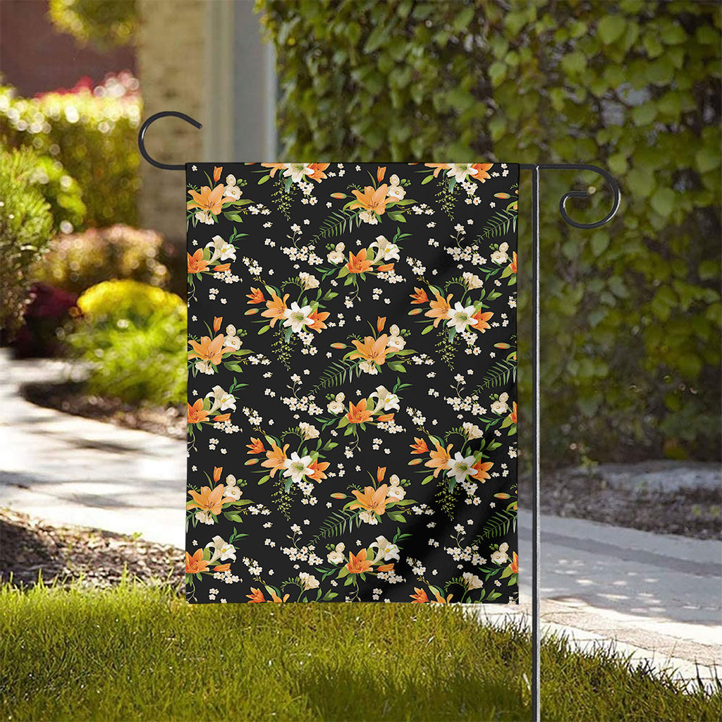 Spring Lily Flowers Pattern Print House Flag