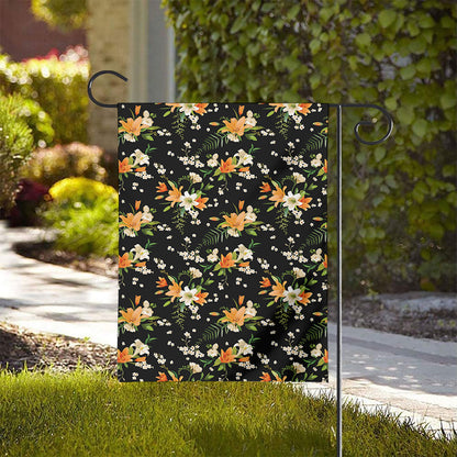 Spring Lily Flowers Pattern Print House Flag