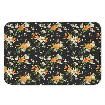 Spring Lily Flowers Pattern Print Indoor Door Mat