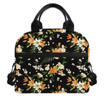 Spring Lily Flowers Pattern Print Insulated Lunch Bag