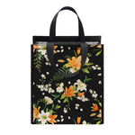 Spring Lily Flowers Pattern Print Insulated Lunch Tote