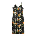 Spring Lily Flowers Pattern Print Jersey Midi Cami Dress