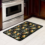 Spring Lily Flowers Pattern Print Kitchen Mat