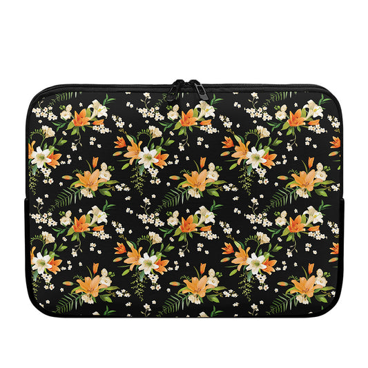 Spring Lily Flowers Pattern Print Laptop Sleeve