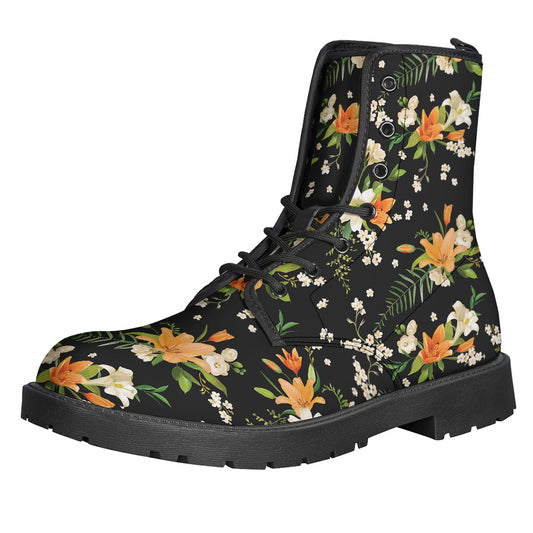 Spring Lily Flowers Pattern Print Backpack