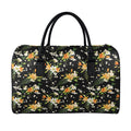 Spring Lily Flowers Pattern Print Leather Duffel Bag