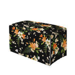 Spring Lily Flowers Pattern Print Leather Tissue Box Cover