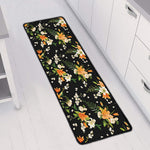 Spring Lily Flowers Pattern Print Long Kitchen Mat