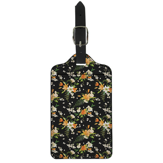 Spring Lily Flowers Pattern Print Luggage Tag